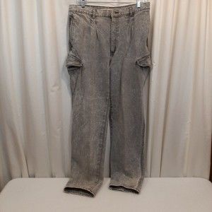 Vintage Michael Sloane Acid Washed Jeans Gray Size 34/34 Distressed Pleated 80's